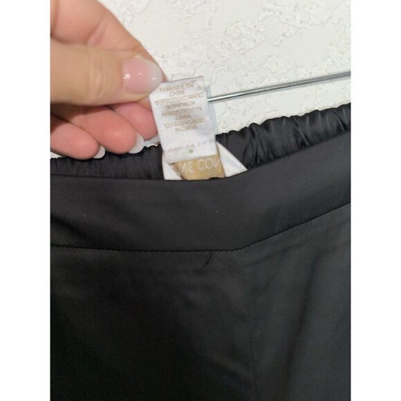 Caroline Constas Black Satin Wide Leg Pants Small (READ) Rise Pockets 1B - Picture 5 of 16